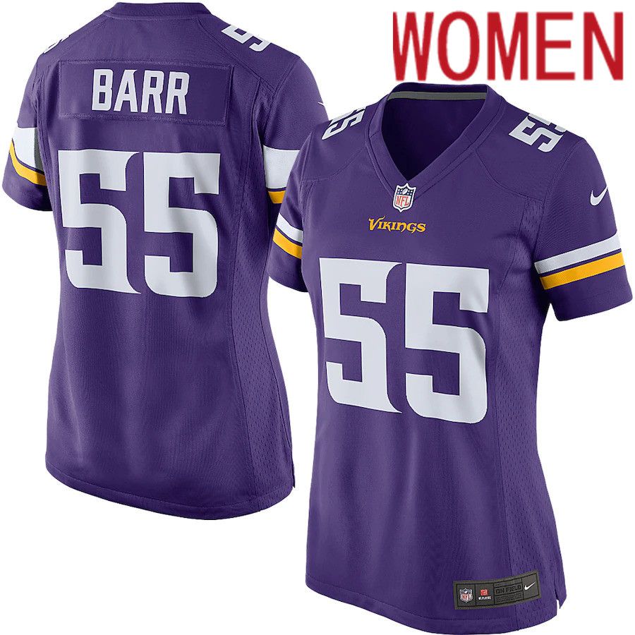 Women Minnesota Vikings 55 Anthony Barr Nike Purple Game Player NFL Jersey